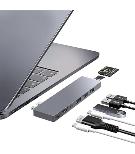 Amazon.com: Afterplug Dual USB‑C Extender for MacBook with Case, 2